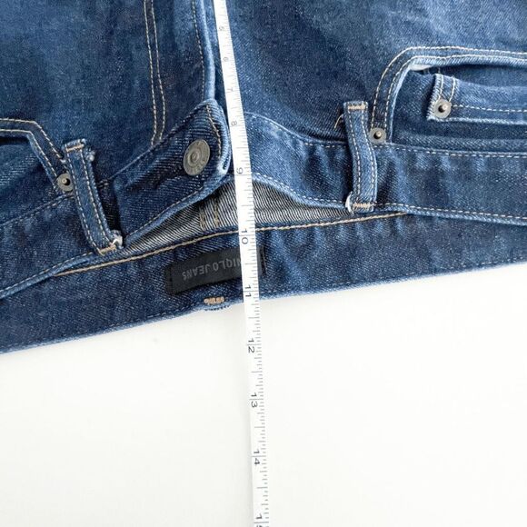 Uniqlo Mens Denim Jeans Selvedge Straight Leg Mid Rise Blue Wash Waist 33 HEMMED - Picture 10 of 11